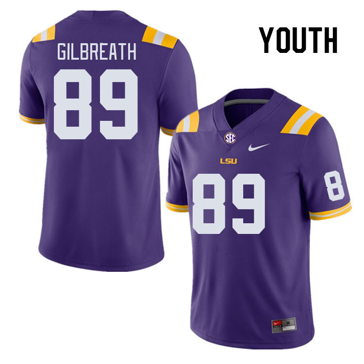 Youth #89 Connor Gilbreath LSU Tigers College Football Jerseys Stitched Sale-Purple